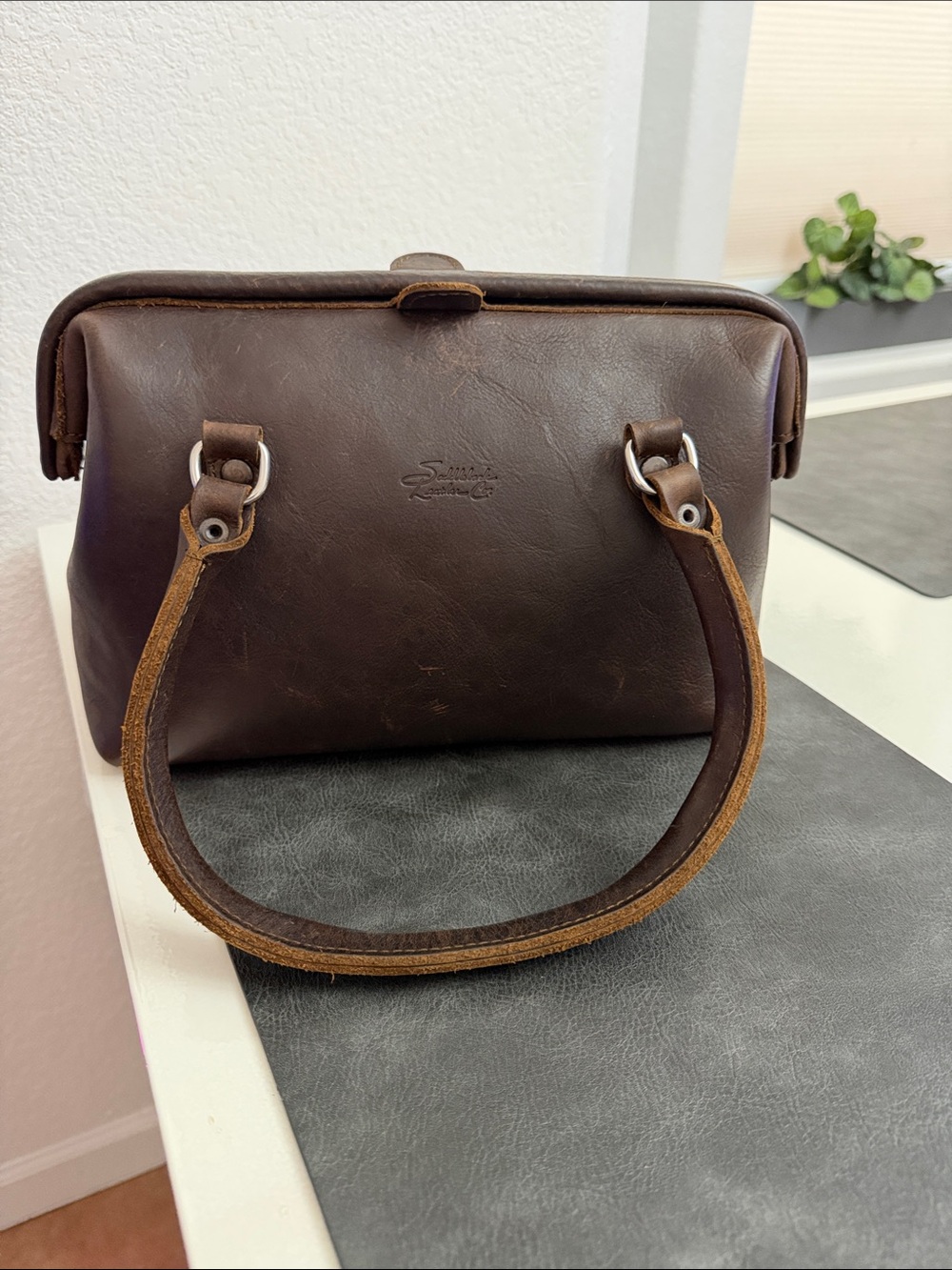 Dark Brown Leather Satchel Bag every day bag
